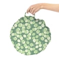 thumbnail image 2 of Leaves Round Floor Cushion with Handle, Repetitive Abstract Circular Motif Leaf in Nature Tones Illustration, Pillow for Living Room & Dorms, 18" Round, Laurel Green Pale Green, by Ambesonne, 2 of 4