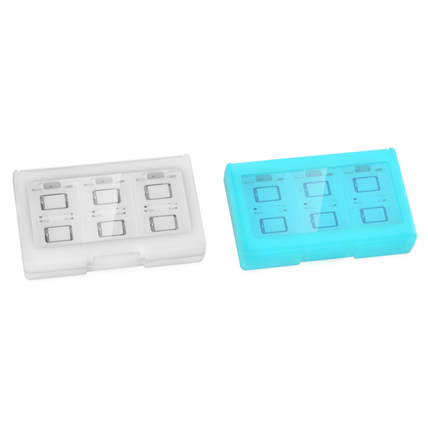 24 en 1 Tarjeta Juego Caja Almacenamiento Portátil para 2 Accesorios () Blanco