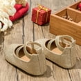 thumbnail image 4 of BESLY 0-18M Toddler Baby Girls Shoes Moccasins with Rubber Sole Shoes Tassel Bow Girls Ballet Dress Shoes, 4 of 5