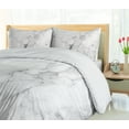 thumbnail image 5 of Ambesonne Marble Print Duvet Cover Sets, Cracked Lines, 2-Queen, Grey Dust White, 5 of 7