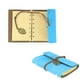thumbnail image 2 of Cuaderno de notas en blanco con diseño de hojas sueltas, estilo vintage, con tapa de PU y encuadernado con cordón, tamaño S (azul cielo), 2 of 3