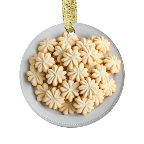Butter Spritz Cookies Flower Biscuits Cookie Food Lovers Foodie Novelty Holiday Christmas Ornament Xmas Tree Gift (Flat Design Printed on Ceramic, NOT 3D)