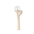 thumbnail image 3 of ANGARA Japanese Akoya Cultured Pearl Solitaire Ring with Diamonds in 14K Rose Gold for Women | June Birthstone, Birthday, Anniversary, Jewelry Gift for Women | Pearl Ring, 3 of 8