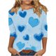 thumbnail image 2 of RKSTN Valentines 3/4 Sleeve Tops for Women Oversized Crewneck Valentine's Day Graphic Printed Short Sleeve T Shirt Womens Casual Round Neck Loose Comfy Loves Heart Print Three Quarter Sleeve Shirts, 2 of 6