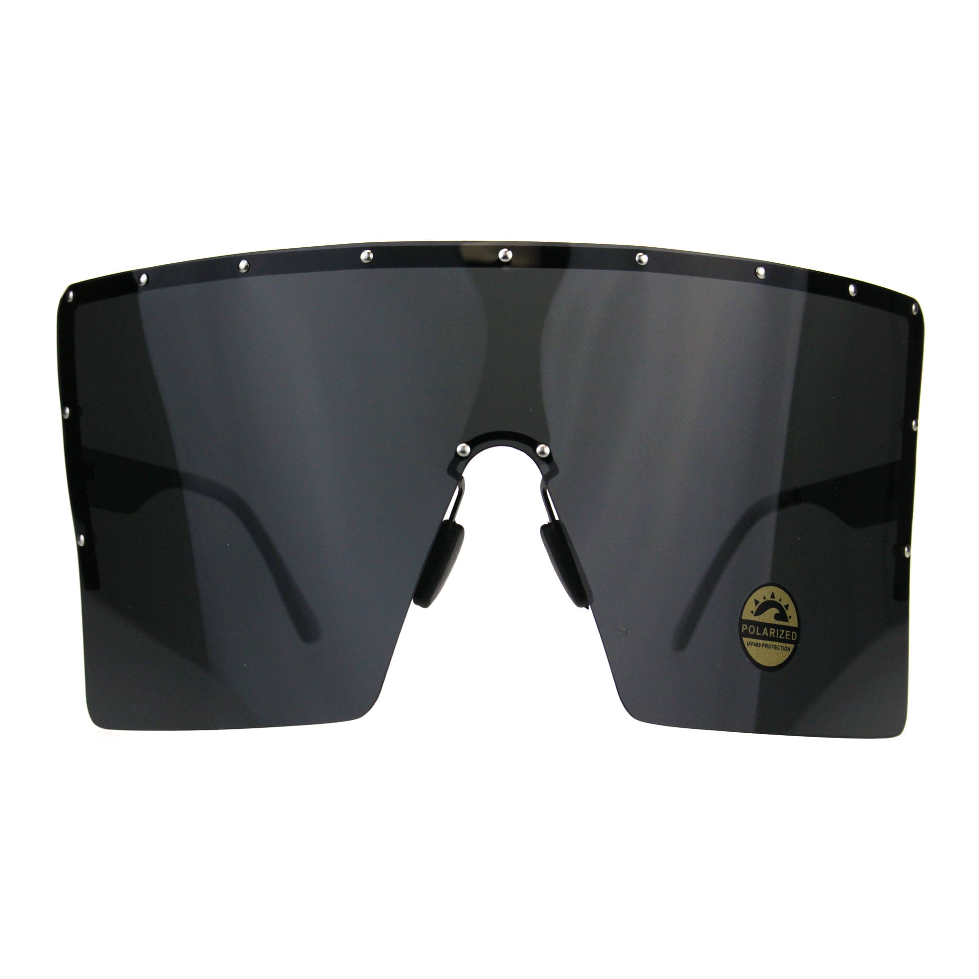 SA106 Polarized Extra Large Face Mask Futuristic Shield Sunglasses