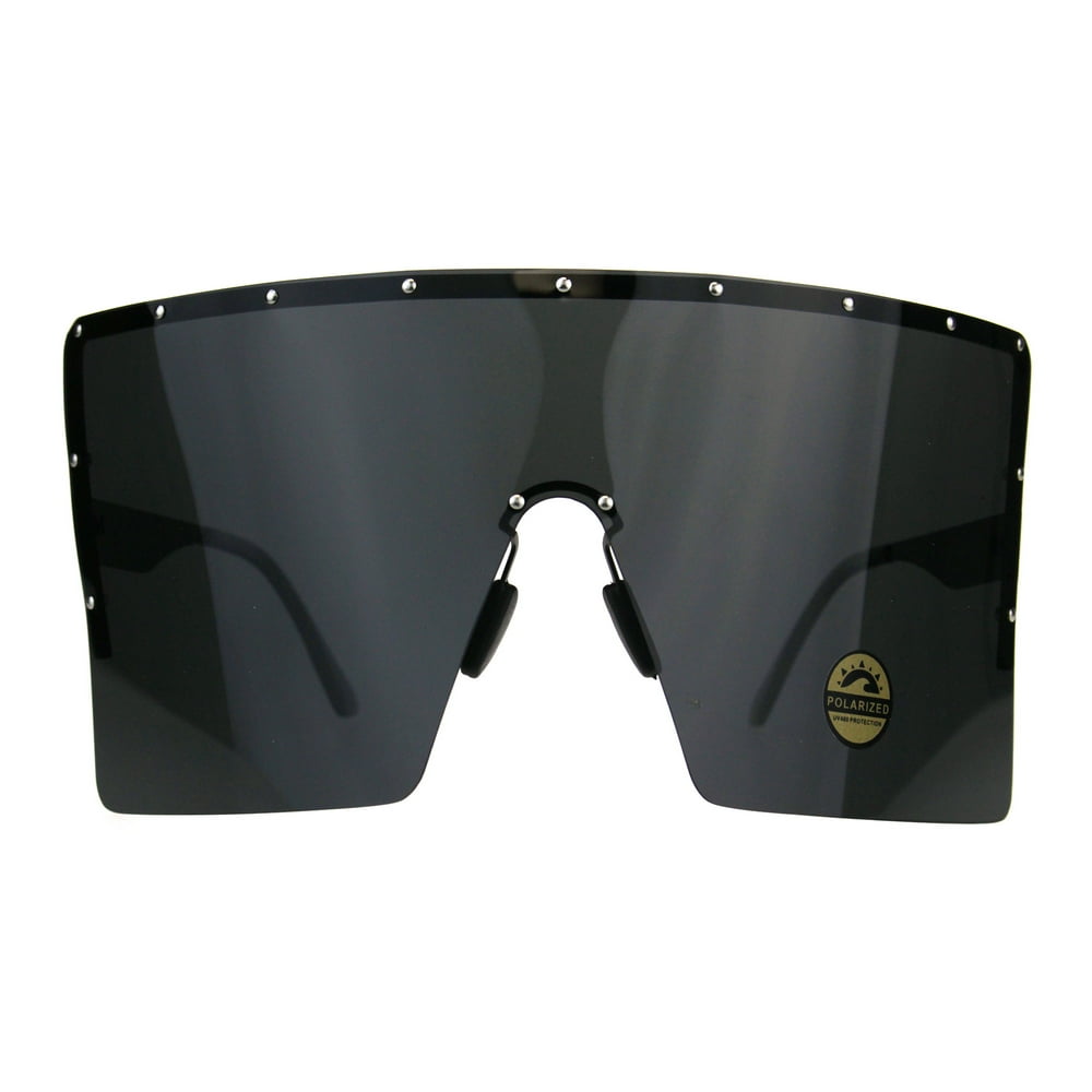 SA106 Polarized Extra Large Face Mask Futuristic Shield Sunglasses