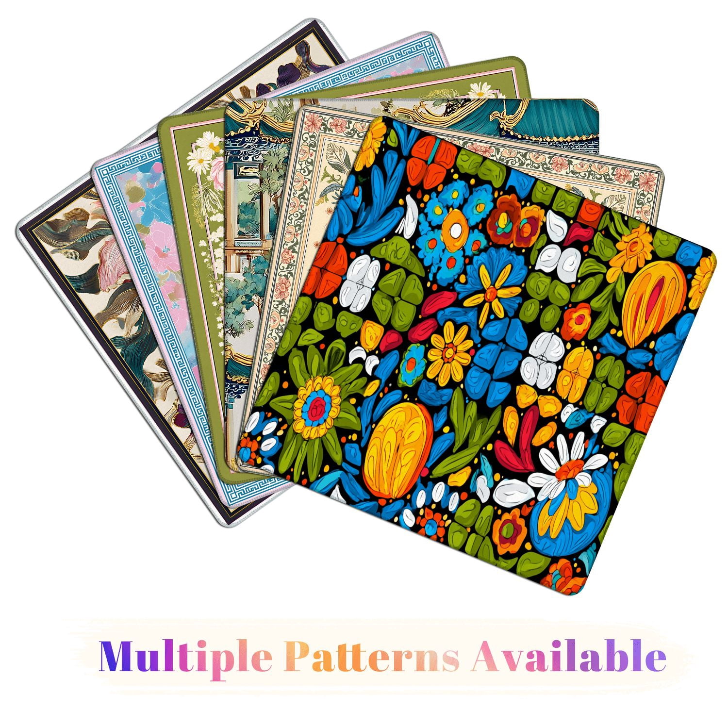 Mahjong Mat 31.5" x 31.5" Mexican talavera seamless Non-Slip Noise Reduction American Mahjong Tiles Table Cover for Dominoes Poker Card Board Games Gift