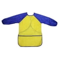 thumbnail image 2 of Delantal impermeable de manga larga para niños, arte para niños, pintura, cocinero, bata de alimentación, L, amarillo y azul kenally HA5522-10B, 2 of 6