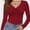 Burgundy, variant on Long Sleeve Shirts for Women V Neck Basics Tops Lightweight Base Layer Slim Fit Top Undershirts