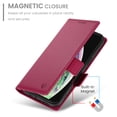 thumbnail image 2 of Designed for iPhone XS Max Wallet Case, with Card Slots Strong Magnetic Closure PU Leather Flip Fold Shockproof Kickstand Durable Purse Flip Case for iPhone XS Max - Winered, 2 of 7