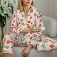 thumbnail image 6 of Sikiie Strawberry And Flowers Women's Long-Sleeve Shirt and Full-Length Bottom Pajama Set (s-xxl)-Large, 6 of 7