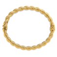 thumbnail image 4 of Auriga Fine Jewelry 14K Yellow Gold Polished and Textured Twisted Hinged Bangle for Women, 4 of 6