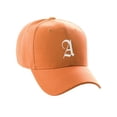 thumbnail image 3 of Daxton Structured Baseball Hat Cap Curved Visor Old English Font Alphabet A to Z, Orange Hat White A, 3 of 4