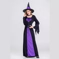 thumbnail image 3 of Costume de Sorcière pour Femmes Halloween Robe Gothique Cosplay Performance Robe Maxi Violette Taille Haute Rétro Grande Taille Longue Robe, 3 of 5