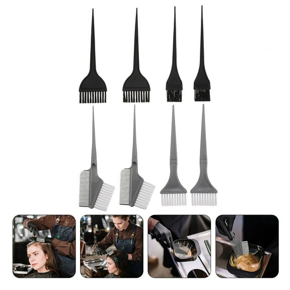 OATIPHO 8Pcs Hair Coloring Brush Set Assorted Colors Lightweight Salon Dye Applicator