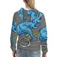 thumbnail image 7 of Lsque Fun Riding Dinosaur Pattern Casual Women's Hoodie,Hooded Sweatshirt with Kangaroo Pocket,Pullover Hoodie with Eye-catching Drawstrings-Small, 7 of 7