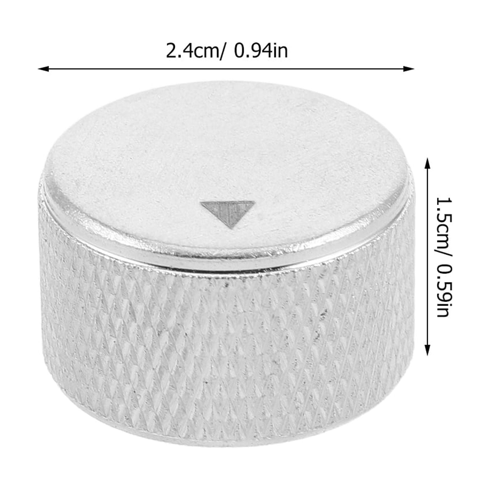 OUNONA Silver Aluminum Potentiometer Knob for Guitars Smooth Sound Control 3Pcs