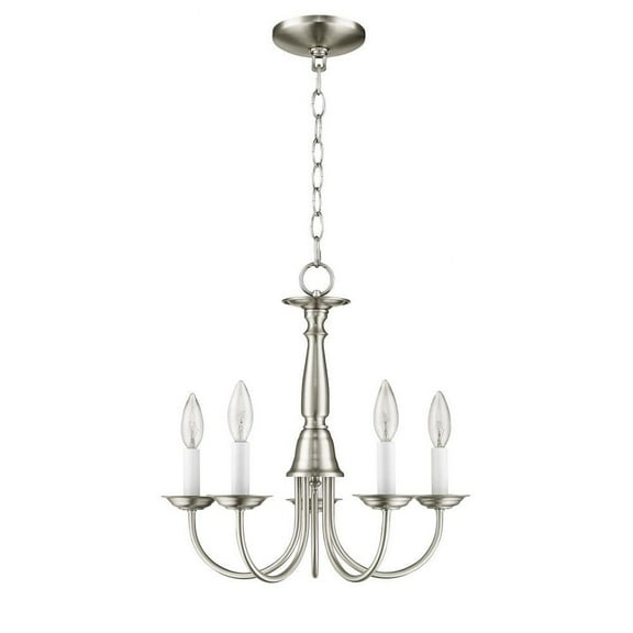 Traditional Farmhouse Five Light Chandelier-Brushed Nickel Finish Bailey Street Home 218-Bel-732327