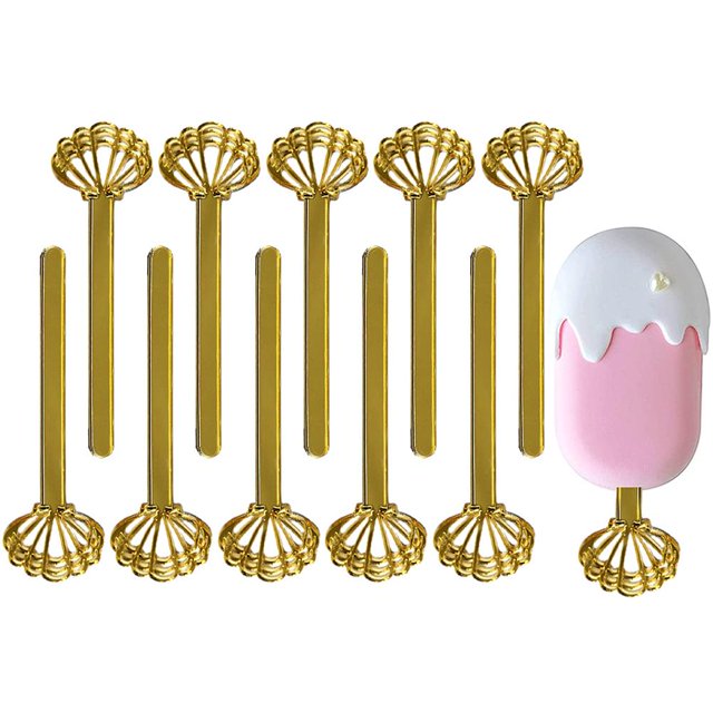 Palitos De Helado Espejo Acrílico Palitos De Paleta Reutilizables Para Artesanía Diy A Mano 10 Uds Inevent HA044283-01