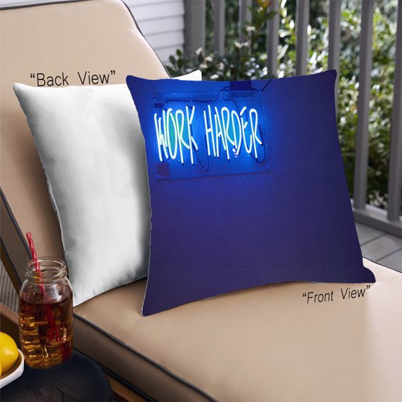 Ahgly Company Neon Neon Outdoor Throw Pillow, 18 inch by 18 inch