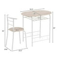 thumbnail image 2 of Zimtown 3 Piece Dining Set Compact 2 Chairs and Table Set with Metal Frame and Shelf Storage Bistro Pub Breakfast Space Saving for Apartment and Kitchen, 2 of 11