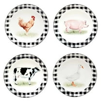 On the Farm Assorted Colors Salad Plates (Set of 4)
