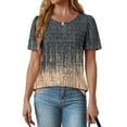 thumbnail image 2 of Fantaslook Women Blouses Dressy Casual Summer Short Sleeve Shirts Crew Neck Pleated Tunic Tops, 2 of 8
