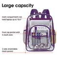 thumbnail image 4 of Sanmadrola Clear Backpack Clear Bag Heavy Duty Waterproof Transparent Large PVC Backpacks for Teenagers Women Men for Stadium School College Travel Work Hiking, Purple, 4 of 7