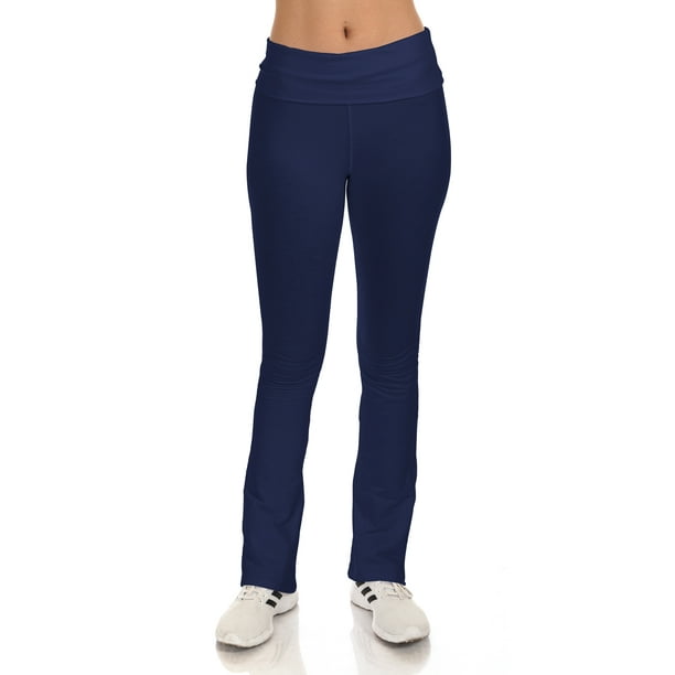 SR Women's Cotton High Waist Straight Leg Active Yoga Workout Pants