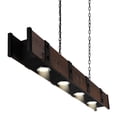 thumbnail image 3 of CWI Lighting Pago Drum Shade Farmhouse Metal LED Island Light in Black/Wood, 3 of 6