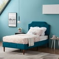 thumbnail image 3 of VECELO Height Adjustable Tufted Button Linen Upholstered Headboard for Twin Bed, Blue, 3 of 8