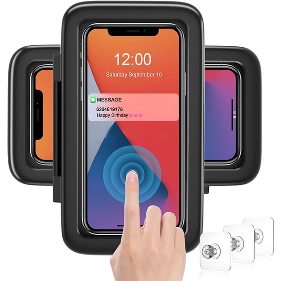 Shower Phone Holder Waterproof 480 Degree Rotation Shower Phone Case Bathroom Wall Mount for iPhone 14 13 12 11 Pro Max XS XR up to 6.8" Cell Phone