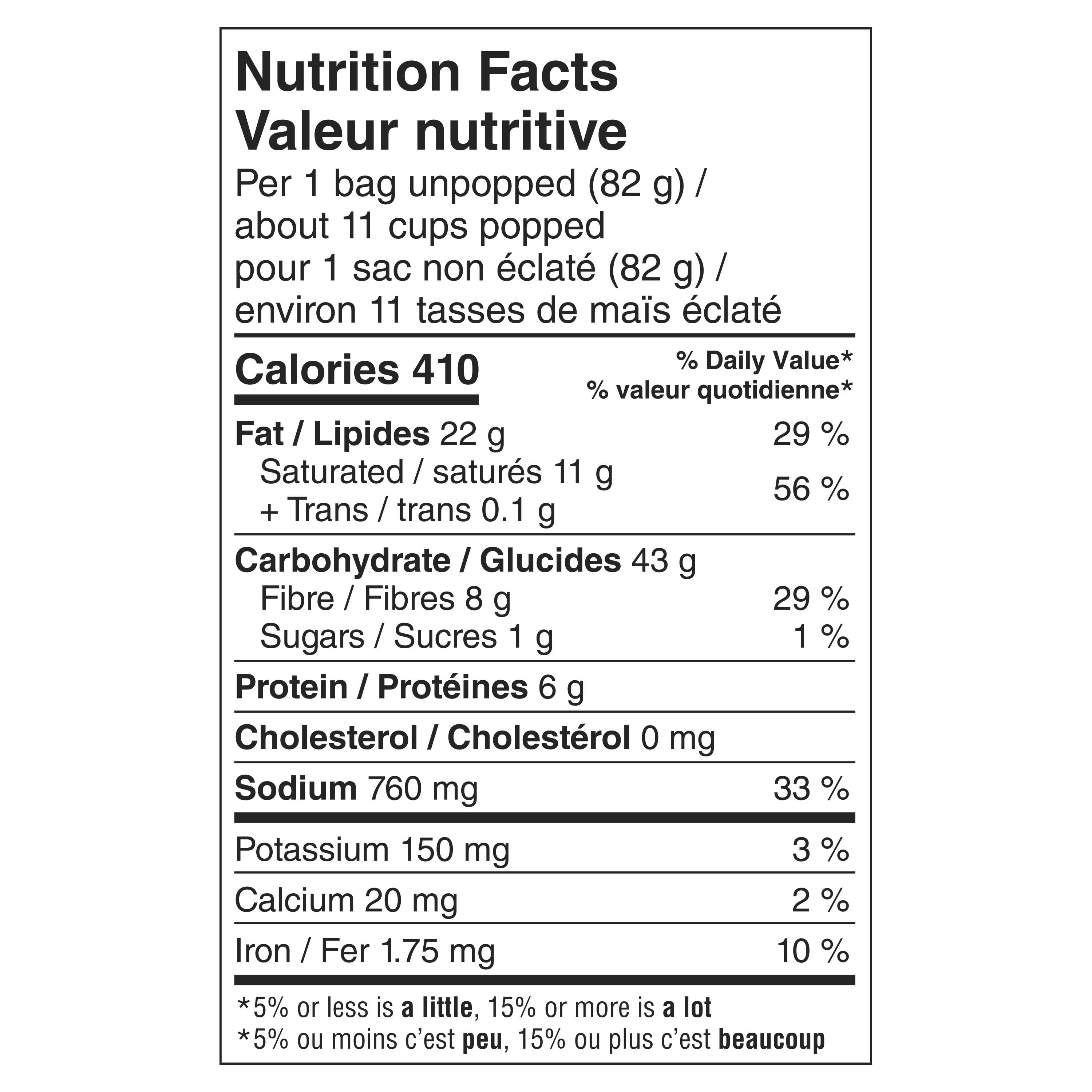 Maïs soufflé au micro-ondes extra beurre Orville Redenbacher ( 10 Saces, 82g) sans OGM, grains entiers micro-ondes maïs soufflé avec a source élevée de fibres et sans gluten