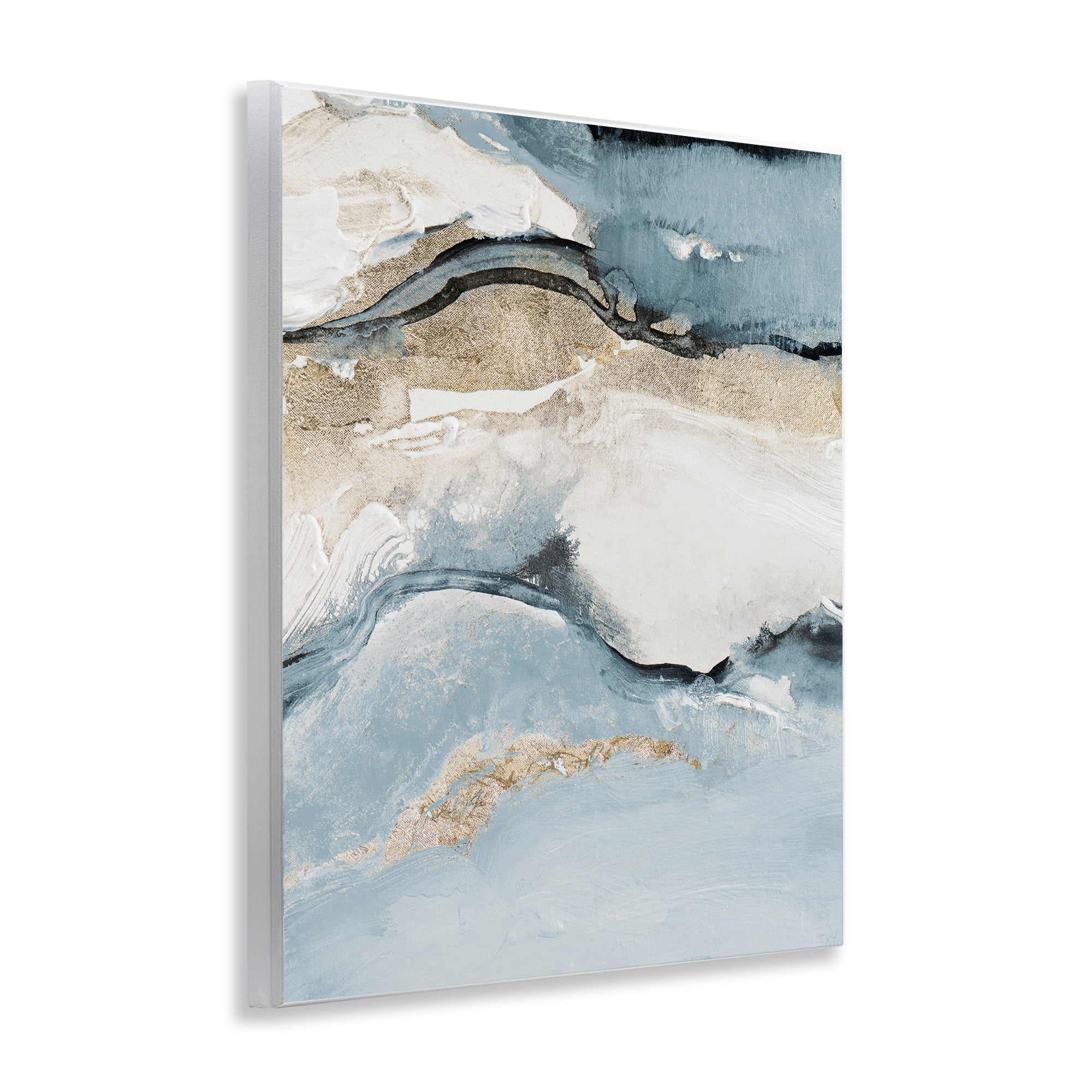 Stupell Industries Blue Organic Agate Pattern Abstract Painting Unframed Art Print Wall Art, 11 x 14
