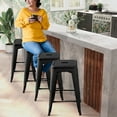 thumbnail image 4 of Gymax 24'' Set of 4 Tolix Style Barstool Counter Height Metal Bar Stool Stackable Chair Black, 4 of 10