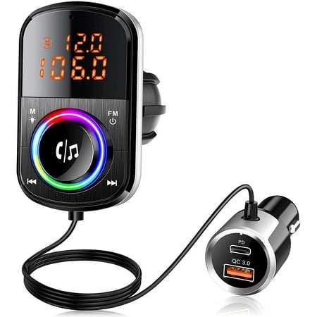 Arestech FM Transmitter Bluetooth 5.0 Hands-Free Car Kit With Quick Charge Qc 3 0 Car Radio Adapter With Microphone Cvc Noise Reduction
