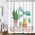 thumbnail image 1 of 180x180cmShower Curtain With 12 Hooks Nordic Style Plant Pattern Room Divider Curtains For Bathroom, 1 of 7