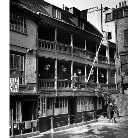 London Pub C1950 Nexterior View Of The George Inn An Old Pub In Southwark London England Photographed C1950 Rolled Canvas Art -  (24 x