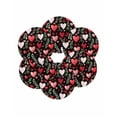 thumbnail image 7 of 13 Inch Round Placemats Set of 6, Valentines Non Slip Heat Insulation PP Table Mats, Pink Red Love Heart Green Botanical Black Washable Place Mats for Kitchen Dining Party Table Decor, 7 of 7