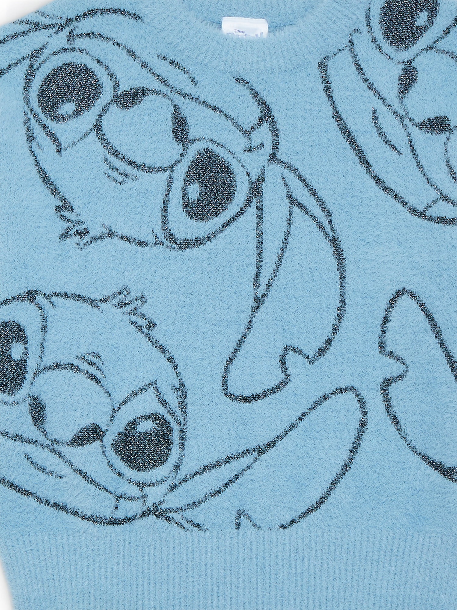 Stitch Girls Graphic Eyelash Glitter Sweater, Sizes 4-16