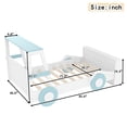 thumbnail image 2 of Harper & Bright Designs Twin Size Car Bed with Storage Shelves, Wood Platform Bed with Car-shape for Boys and Girls, White+Blue, 2 of 12