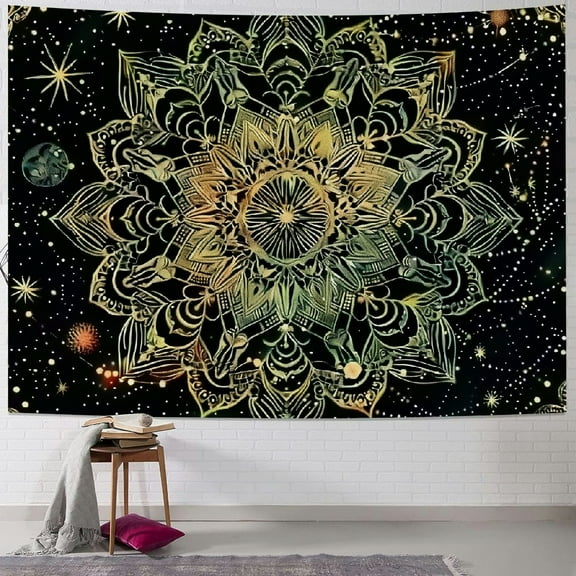 Shiartex Golden Mandala Tapestry Astrology Wall Hanging Wall Tapestry Aesthetic Hippie Wall Decor Bohemian Wall Art Boho Home Decoration for Bedroom,Living Room,Dorm 40x30inch