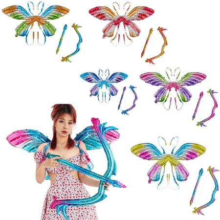 Lamuusaa Butterfly Balloon and Arrow Toy, Inflatable Fairy Party Decor Set for Kids Girls Birthday Gifts Halloween Party Photo Prop