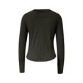 thumbnail image 5 of Camiseta de manga larga lisa de otoño-invierno para mujer: corte ajustado, cuello redondo, poliéster suave, ideal para combinar con otras prendas, 5 of 5