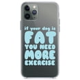 thumbnail image 1 of DistinctInk Clear Shockproof Hybrid Case for iPhone 12 Pro MAX (6.7" Screen) - TPU Bumper Acrylic Back Tempered Glass Screen Protector - If Your Dog is Fat, You Need Exercise, 1 of 2