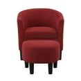 thumbnail image 4 of Convenience Concepts Take a Seat Churchill Accent Chair with Ottoman, Red Microfiber, 4 of 10