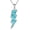 turquoise, variant on Lightning Bolt Necklace 925 Sterling Silver Yellow Opal Thunder Pendant Dainty Minimalist Flash Jewelry Gift for Women