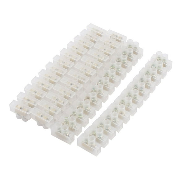 3Pcs 380V 10A 10mm2 Cable 2 Row 12 Ports Barrier Terminal Block Connector Strip