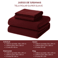 thumbnail image 2 of Juego de Sábanas Lisas de Tela Polar Térmica Súper Suave Confort y Calidez, 2 of 6