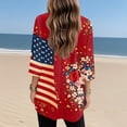 thumbnail image 7 of JoveMarine Women's V-Neck 3/4 Sleeve Tunic Top with Pockets Independence Day Printed Mid-Length Blouse Casual Summer Shirt for Patriotic Holiday Daily Wear Wine 3XL, 7 of 7